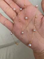 Halsketting van 18 karaat goud en parels, Handtassen en Accessoires, Kettingen, Ophalen, Zo goed als nieuw, Goud, Goud