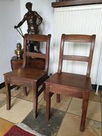 twee authentieke houten stoeltjes, Ophalen of Verzenden