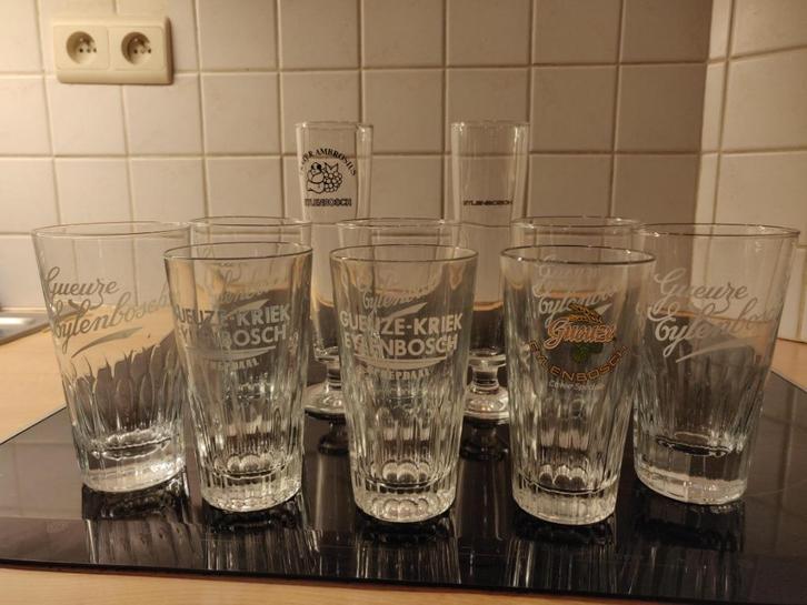 Set van 10 glazen van Eylenbosch Schepdaal, Verzamelen, Glas en Drinkglazen, Gebruikt, Bierglas, Ophalen