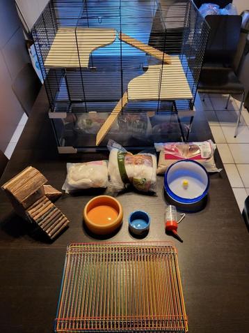 Glazen hamsterkooi en toebehoren, Dieren en Toebehoren, Minder dan 60 cm, Kooi, Minder dan 75 cm, Ophalen of Verzenden