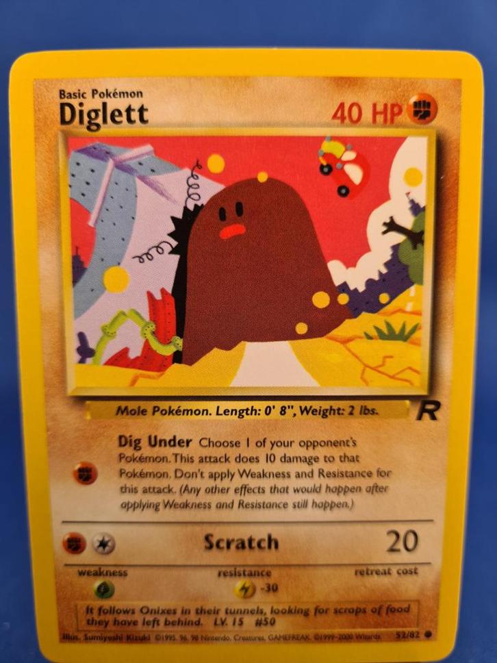 Diglett 52/82 - Team Rocket, Hobby en Vrije tijd, Verzamelkaartspellen | Pokémon, Gebruikt, Verzenden