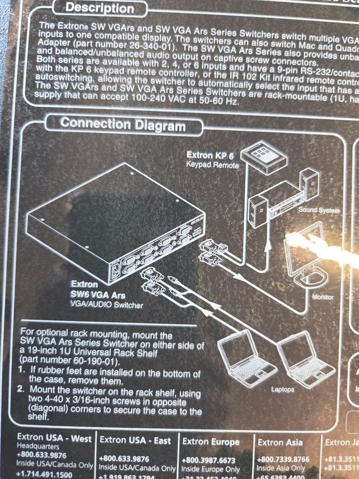 Extron SW4 VGA Ars Video switch, Computers en Software, Monitoren, Zo goed als nieuw, VGA, Ophalen of Verzenden