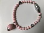 Armband roze en zilverkleurige accenten- moederdag, Handtassen en Accessoires, Armbanden, Ophalen, Zo goed als nieuw, Roze, Kunststof of Plastic