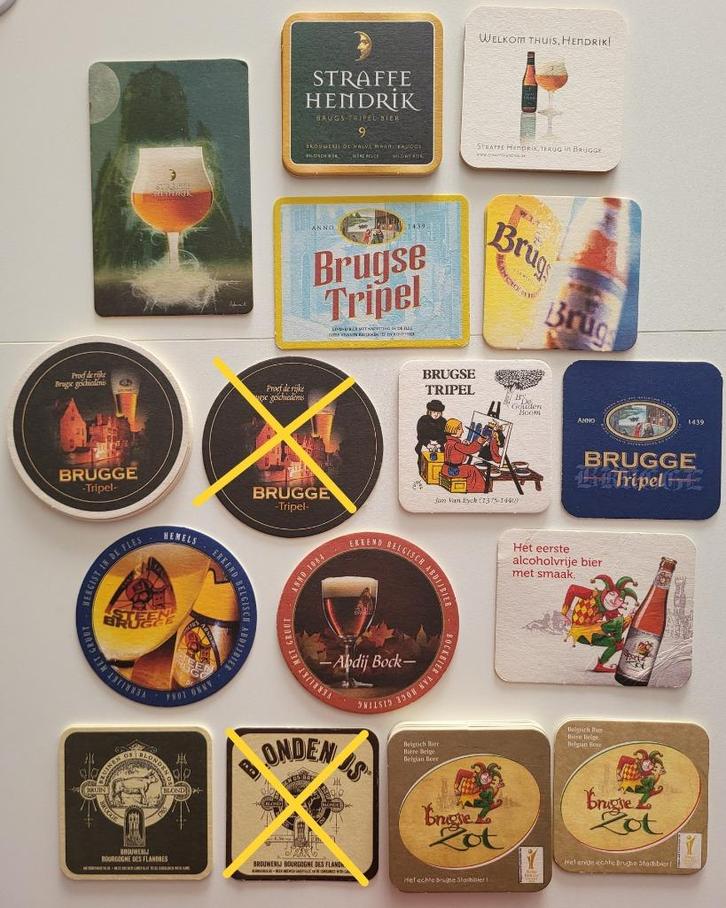 bierviltjes brugse zot brugge tripel steenbrugge blonden os, Verzamelen, Biermerken, Zo goed als nieuw, Viltje(s), Overige merken