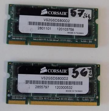 2 GB DDR2 800 PC2-6400 CL5-laptopgeheugen  beschikbaar voor biedingen