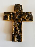 Abstract kruisje in brons, Ophalen of Verzenden, Zo goed als nieuw, Sieraad, Christendom | Katholiek