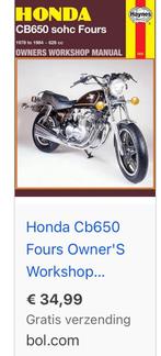 Workshop manual Honda cb 650 1978-1984, Motos, Modes d'emploi & Notices d'utilisation, Honda