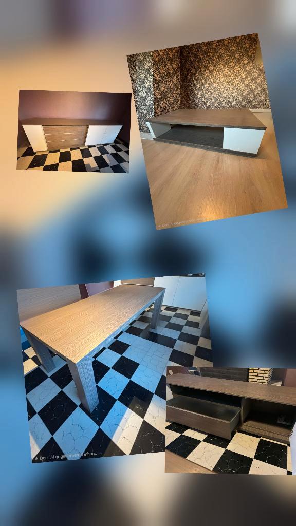Set : dressoirkast, salontafel,tv meubel en tafel, Huis en Inrichting, Complete eetkamers, Gebruikt, Minder dan 4 stoelen, Ophalen