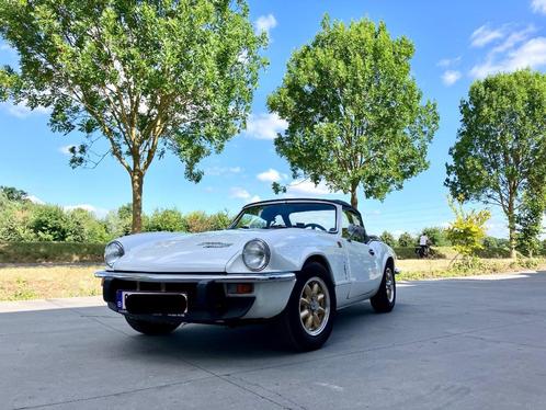 OLDTIMER - TRIUMPH SPITFIRE, Auto's, Triumph, Particulier, Spitfire, Benzine, Cabriolet, 2 deurs, Handgeschakeld, Wit, Zwart, Leder en Stof