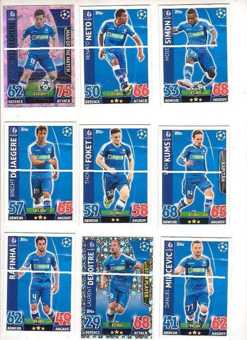Tradingcards Match Attax / KAA Gent Champions League / 9 stu, Verzamelen, Sportartikelen en Voetbal, Nieuw, Spelerskaart, Verzenden