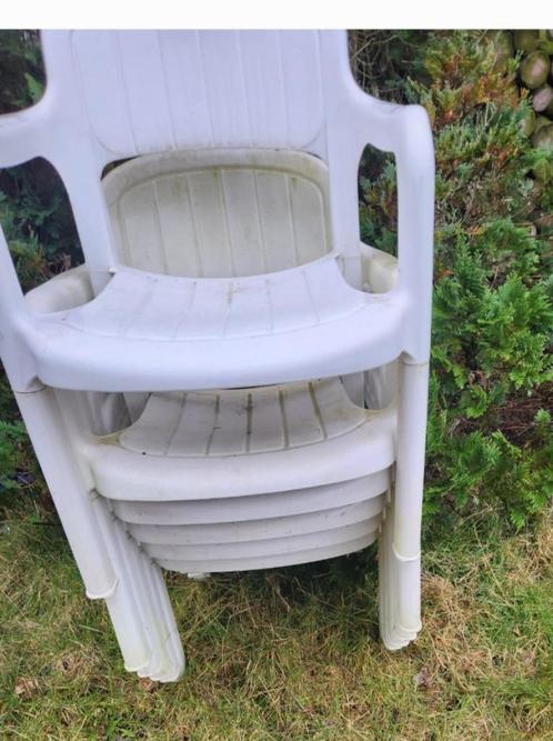 🩵🩵🩵  11   TUIN   STOELEN   VASTE   PRIJS, Tuin en Terras, Tuinstoelen, Gebruikt, Plastic, Stapelbaar, Ophalen