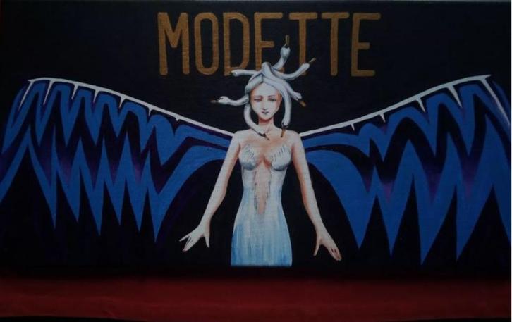 modern schilderij Medusa Modette zwaan, Antiek en Kunst, Kunst | Schilderijen | Modern, Ophalen