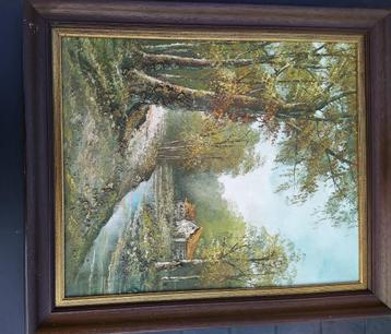 Vintage schilderij, olieverf op doek, , J. Medina  beschikbaar voor biedingen