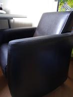 Zeteltje leer met wieltjes, Huis en Inrichting, Fauteuils, Ophalen, Gebruikt, Leer, Modern