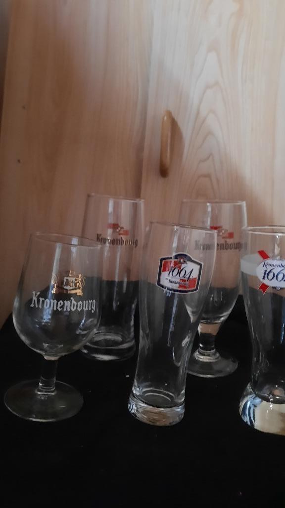 GLAS - KRONENBOURG, Verzamelen, Glas en Drinkglazen, Bierglas, Ophalen of Verzenden