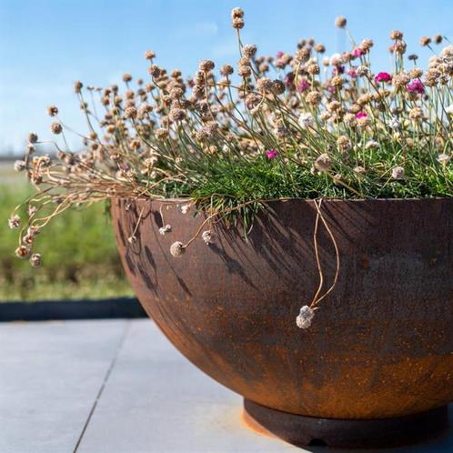 pot de fleurs ou brasero en acier corten diamètre 100cm - PR, Jardin & Terrasse, Pots de fleurs, Neuf, Métal, Balcon, Jardin, 40 à 70 cm