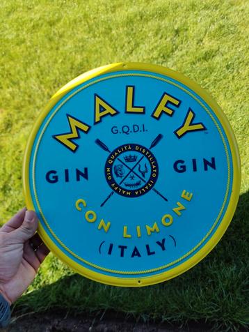 Malfy gin metalen bord 4x  beschikbaar voor biedingen