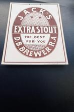 Reclamebord karton Jack's Extra Stout, Verzamelen, Biermerken, Ophalen of Verzenden, Gebruikt
