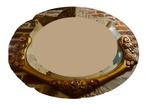 Facet spiegel in bijzondere houten kader verguld, 50 tot 100 cm, Minder dan 100 cm, Ophalen, Ovaal