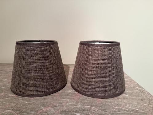 Bruine lampenkappen (2 stuks), Huis en Inrichting, Lampen | Lampenkappen, Gebruikt, Minder dan 25 cm, Rond, Bruin, Ophalen of Verzenden