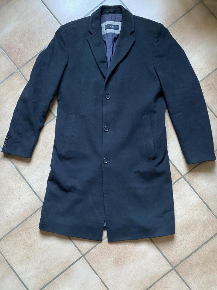 Hugo Boss zwarte jas XL kasjmier 3/4 beschadigde voering, Kleding | Heren, Jassen | Winter, Gedragen, Maat 56/58 (XL), Zwart, Verzenden