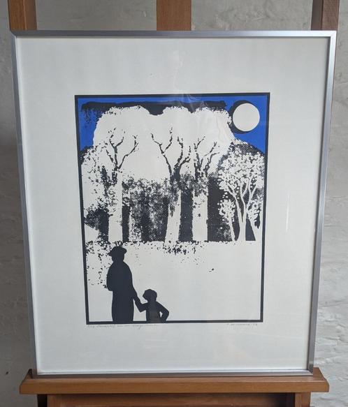 zeefdruk ingekaderd - Paul de Cocker - kleine oplage!, Antiek en Kunst, Kunst | Litho's en Zeefdrukken, Ophalen of Verzenden