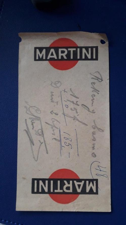 Notabriefje met reclame voor "Martini", Verzamelen, Merken en Reclamevoorwerpen, Gebruikt, Ophalen of Verzenden