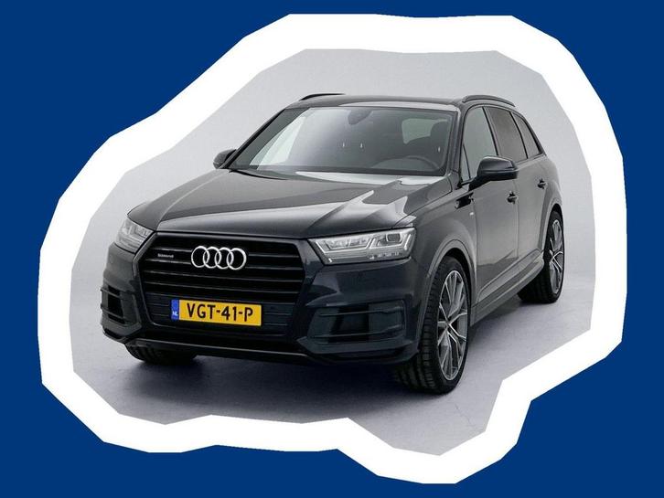 Audi Q7 3.0 TDI Quattro S-Line Grijs kenteken 22"inch lichtm, Auto's, Audi, Bedrijf, Q7, Adaptieve lichten, Airbags, Bluetooth