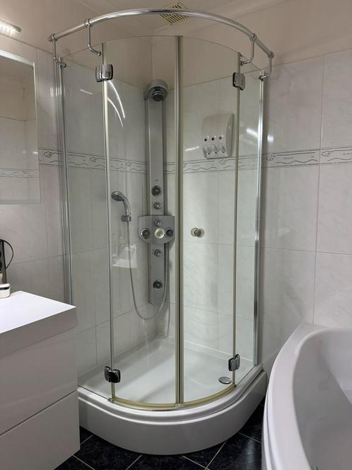 Douchecabine met douchebak, Bricolage & Construction, Sanitaire, Utilisé, Douche, Verre, Inox, Enlèvement