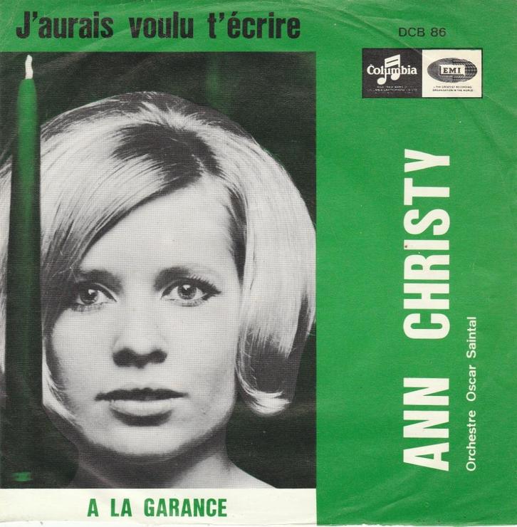 45T: Ann Christy: J'aurais voulu t'écrire, Cd's en Dvd's, Vinyl | Pop, Gebruikt, 1960 tot 1980, Overige formaten, Ophalen of Verzenden