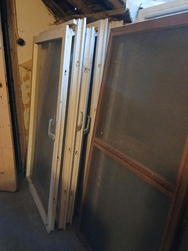 11 ramen met enkel glas en 2 vliegenramen, Bricolage & Construction, Châssis & Portes coulissantes, Utilisé, Enlèvement