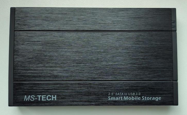 MS-Tech 2,5 inch harddisk behuizing + harde schijf 1TB, Computers en Software, Harde schijven, Zo goed als nieuw, SATA, Ophalen