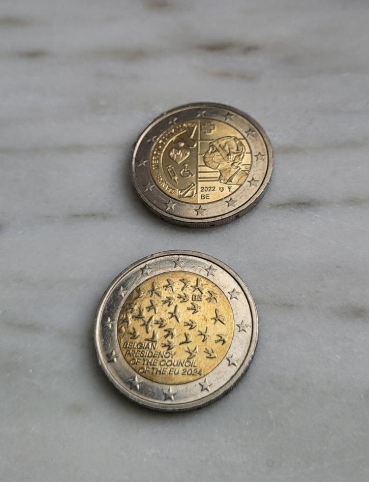 2 euro munt België EU voorzitterschap '24 + zorg covid 2022, Postzegels en Munten, Munten | Europa | Euromunten, Losse munt, 2 euro