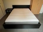 MALM Bed + matras, Huis en Inrichting, Slaapkamer | Bedden, Ophalen, Gebruikt, Zwart, Hout