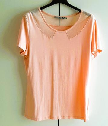 Te koop: Mooie zachte orange T-shirt met korte mouwen, L. beschikbaar voor biedingen