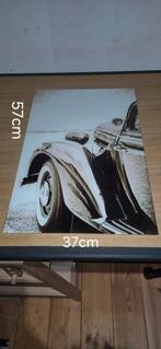 2 Glazen muur canvas retro auto en motor, Huis en Inrichting, Woonaccessoires | Wanddecoraties, Ophalen, Zo goed als nieuw