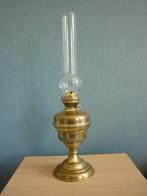 Koperen Olielamp met Kristallen Glazen Stulp, Antiek en Kunst, Antiek | Brons en Koper, Ophalen of Verzenden, Koper