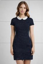 Donkerblauwe Cassis jurk met witte stippen , M36., Kleding | Dames, Ophalen of Verzenden, Maat 36 (S)