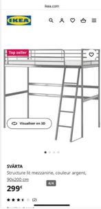 IKEA SVÄRTA hoogslaper met bureau + matras 90x200, Huis en Inrichting, Ophalen, 100 cm, Hoogslaper, Eenpersoons