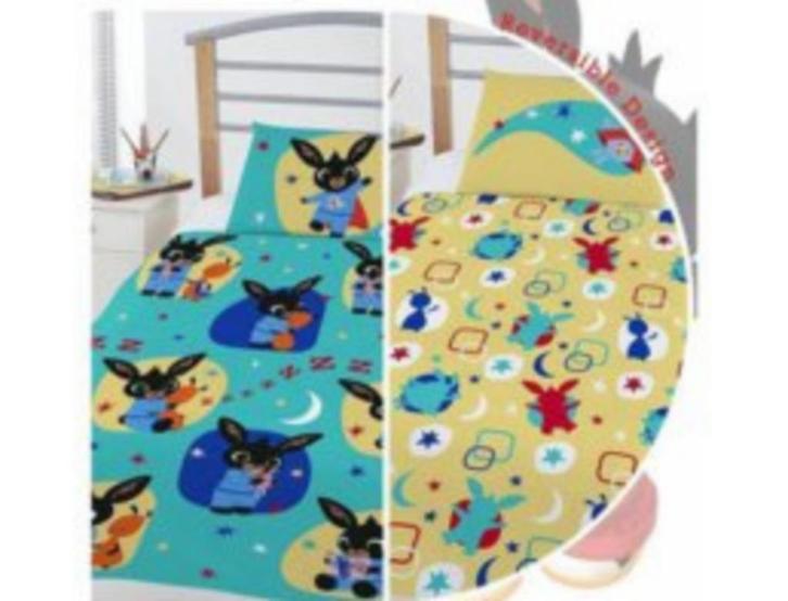 Bing Konijn Dekbedovertrek 135 x 200 cm - Bing All Over, Kinderen en Baby's, Kinderkamer | Beddengoed, Nieuw, Dekbedovertrek, Blauw