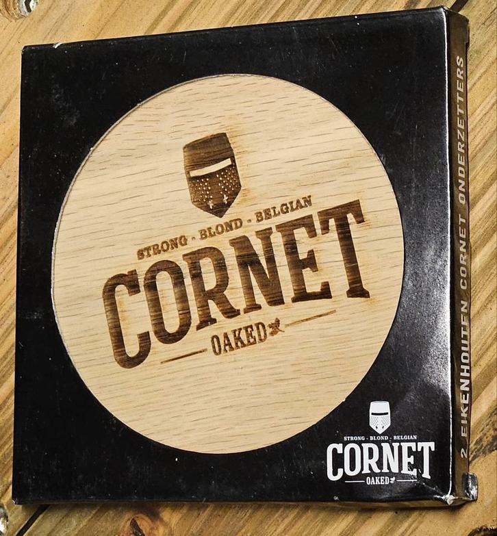 Cornet eikenhouten onderzetters NIEUW, Verzamelen, Biermerken, Zo goed als nieuw, Ophalen of Verzenden