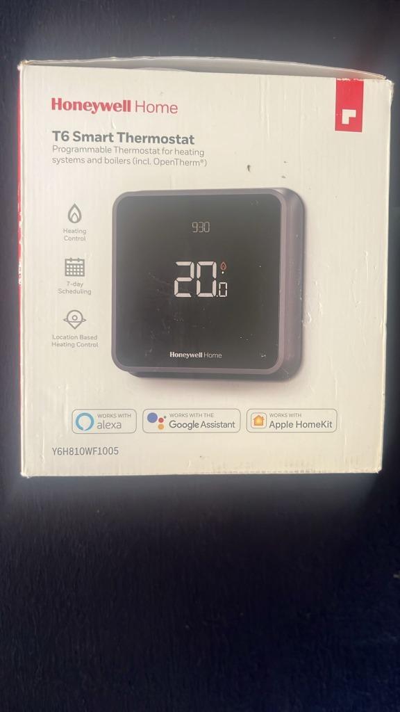 Honeywell Home T6 slimme thermostaat zwart (2 stuks), Doe-het-zelf en Bouw, Thermostaten, Nieuw, Slimme thermostaat, Ophalen