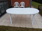 Witte ovale tuintafel : L 160 cm , B 93 cm H 70 cm, Ophalen, Gebruikt