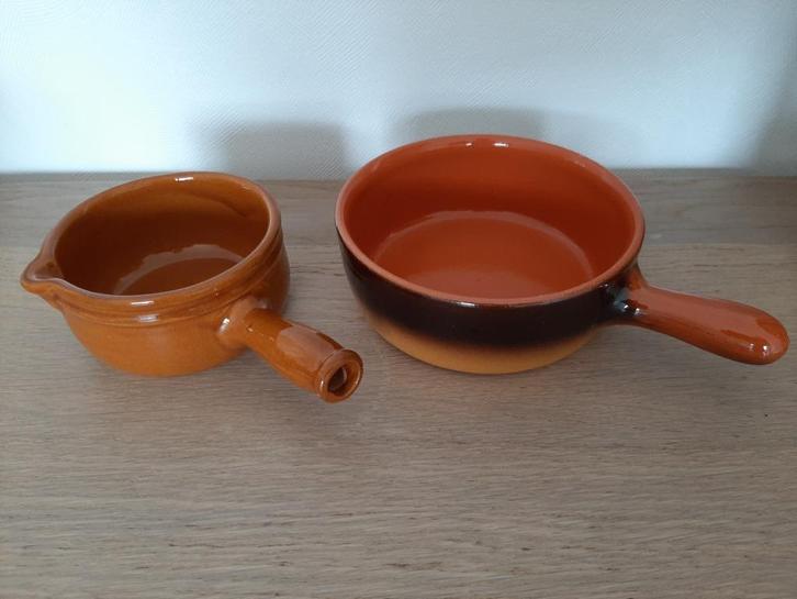 2 schaaltjes potjes kommetjes in keramisch aardewerk, Antiek en Kunst, Antiek | Keramiek en Aardewerk, Ophalen of Verzenden