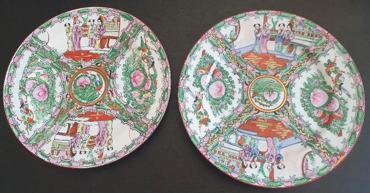 2 chinese borden van famille rose (apart of samen), Antiek en Kunst, Antiek | Porselein, Ophalen of Verzenden
