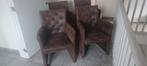 Eetkamerstoelen op wieltjes, Ophalen, Gebruikt, Bruin, Vier
