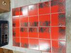Engelse retro wandtegels rood met zilvergrijs blad, > 100m2, Doe-het-zelf en Bouw, Tegels, Ophalen, Nieuw, 10 m² of meer, Wandtegels