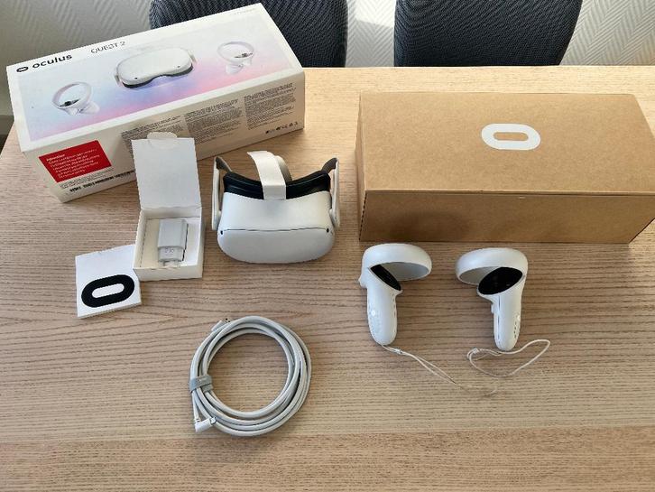 Oculus (Meta) Quest 2 64GB met link cable, Consoles de jeu & Jeux vidéo, Virtual Reality, Comme neuf, Autres plateformes, Lunettes VR