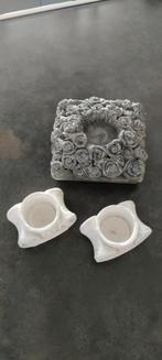 Theelichthouders steen, Huis en Inrichting, Woonaccessoires | Onderzetters, Ophalen