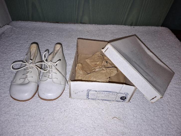 oude lederen schoentjes, jaren 1950, Antiek en Kunst, Curiosa en Brocante, Ophalen of Verzenden